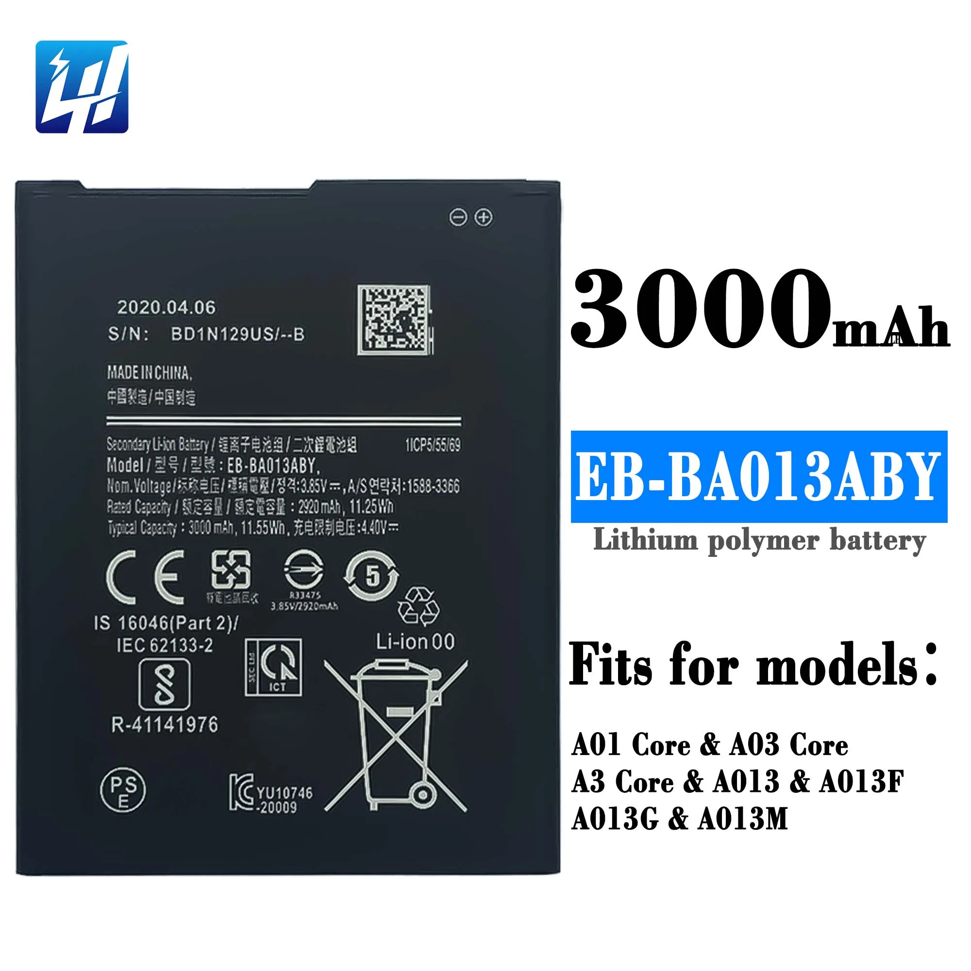 EB-BA013ABY baterai pengganti untuk Samsung A01 CORE A013 A01 A03 Core  3000mAh