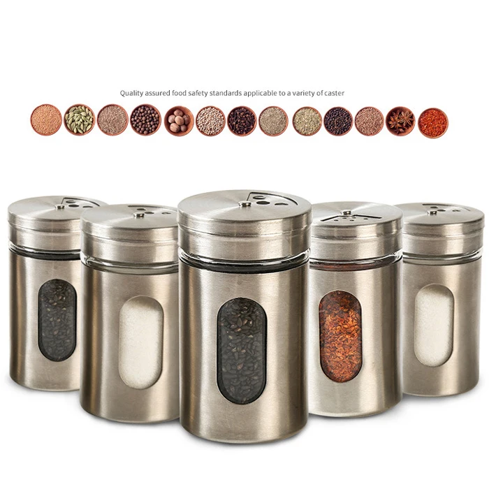 Stainless Steel Seasoning Spice Shaker Bottle Jar BBQ Salt Pepper Box Hot 