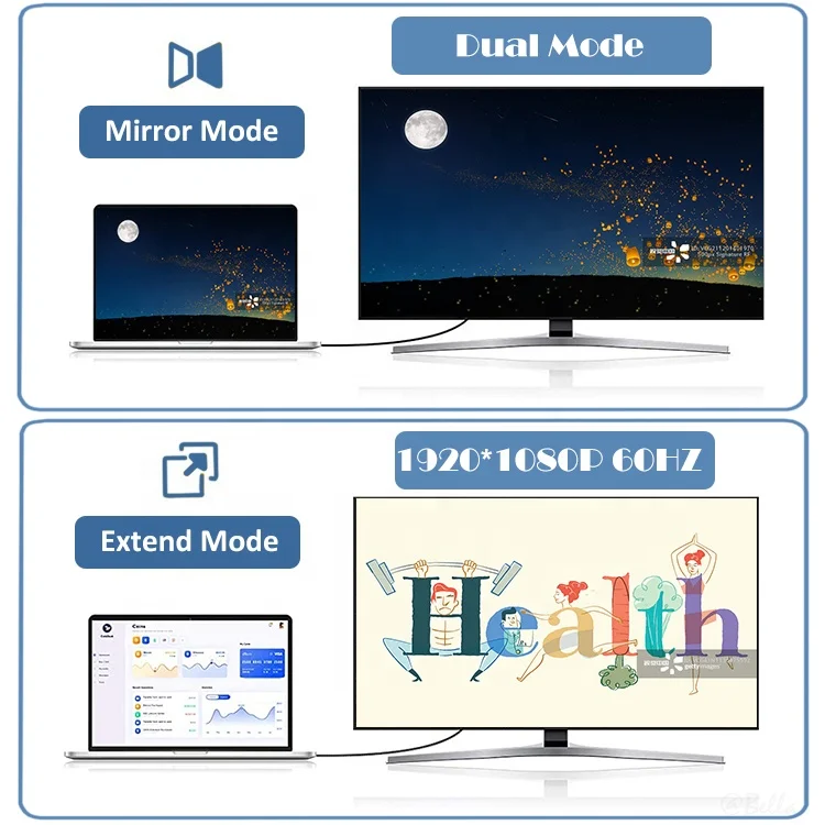 Адаптер-преобразователь HDMI-VGA 1920x1080 60 Гц с аудио для передачи аудио и видео сертифицирован CE