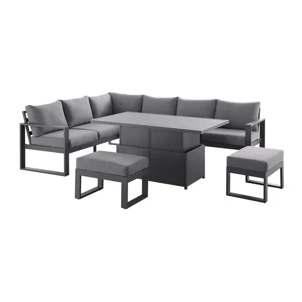 Casual Dining Set Large for Outdoor Patio Aluminium Garden Sofa with Rising Table Bench and Sunbed for Outdoor Furniture Use supplier