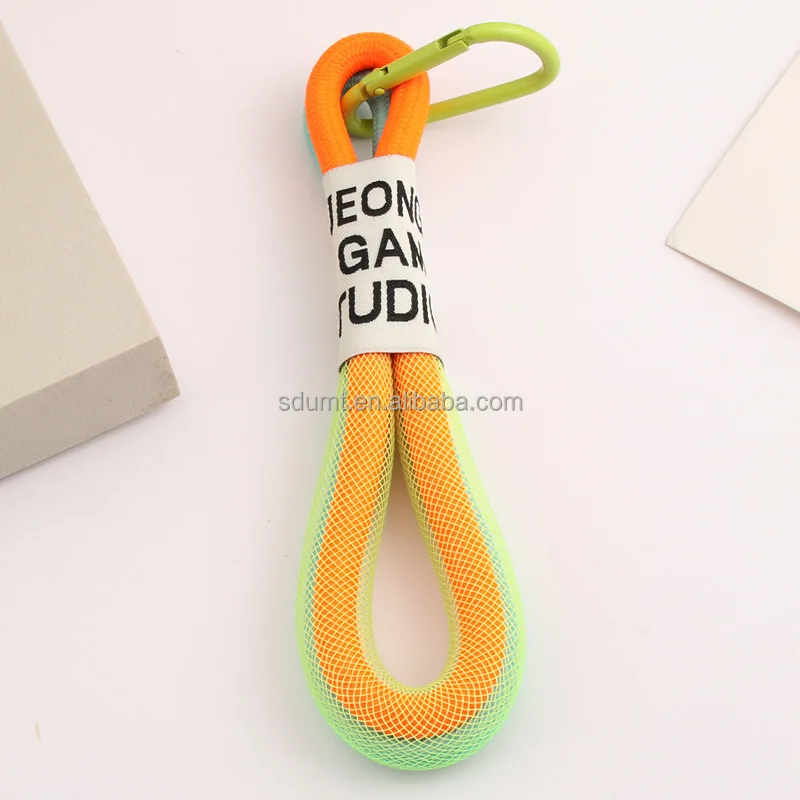 New Products Trendy Beautiful Colorful Braided Nylon Rope Keychain Key