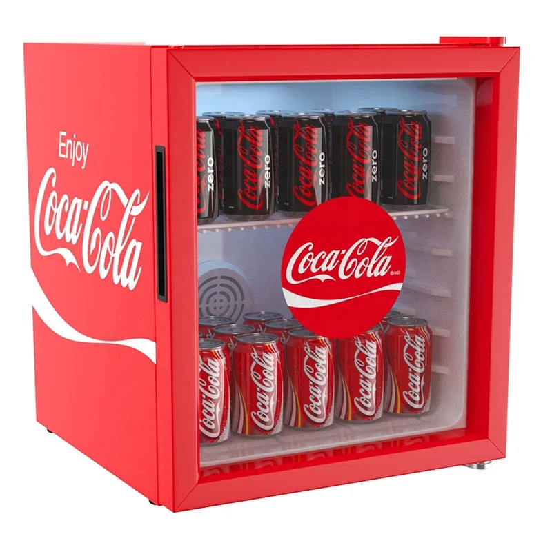 Coca Mini Fridge with Glass Door - Single-Temperature Display