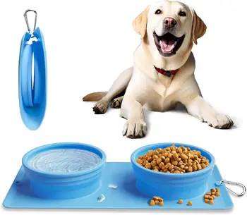Customizable 2-in-1 High Quality New Cat Dog Slow Food Bowl Anti-Choking Pet Bowl Silicone Foldable Camping Traveling