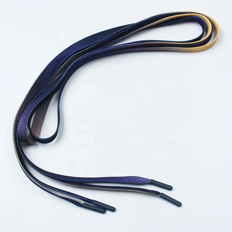 
Силиконовые плоские градиентные шнурки для толстовки с логотипом на заказ 