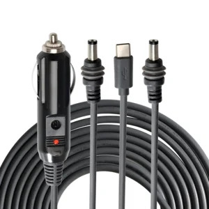 Starlink Multi 18AWG DC5521 Cigarette Lighter Type C Plug to DC5521 Cable for RV Car Power Station to Starlink Power Supply