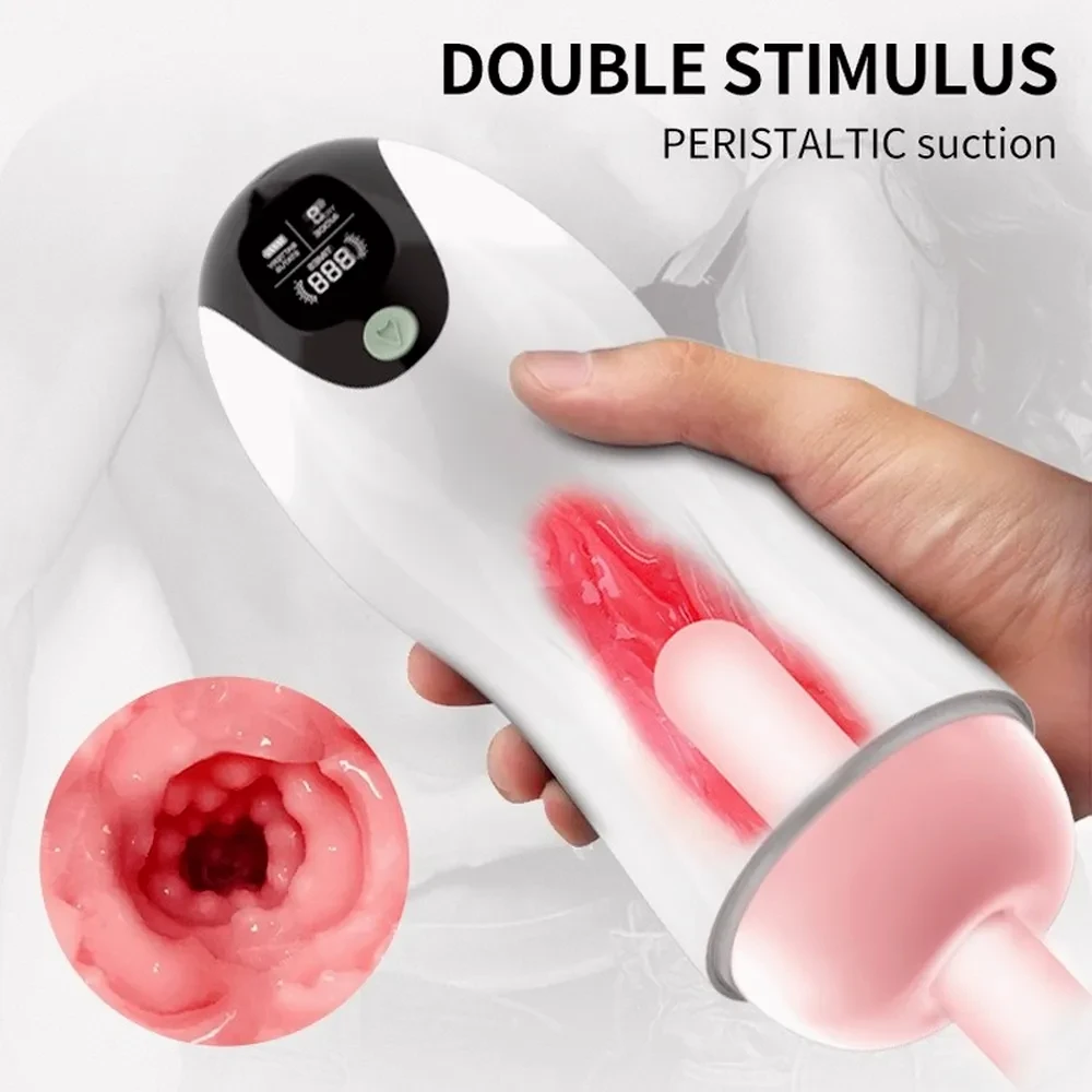 Moaning Automatic Vibrating Male Masturbator Cup Real Vagina Pocket Pussy Penis Stroker Oral Sex Machine Toys for Man Adults 18+