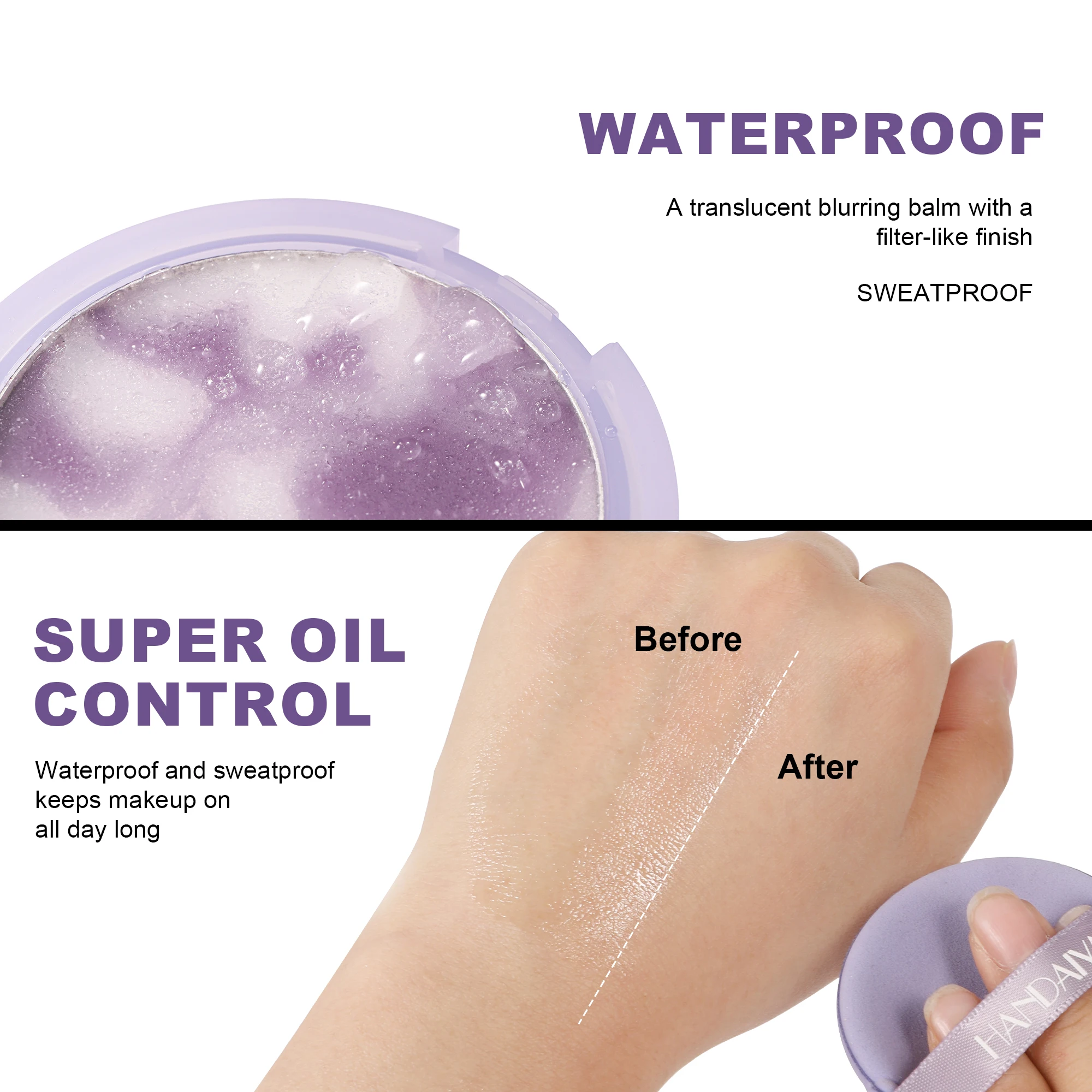HANDAIYAN Blurring Balm Powder Setting Translucent Ointment Balm Shine Free Finish Long-Lasting Oil Control Hydration Makeup