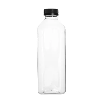 Wholesale French Square PET Transparent 250ml 12oz 16oz Boba Tea Coffee Milk Plastic Juice Bottle
