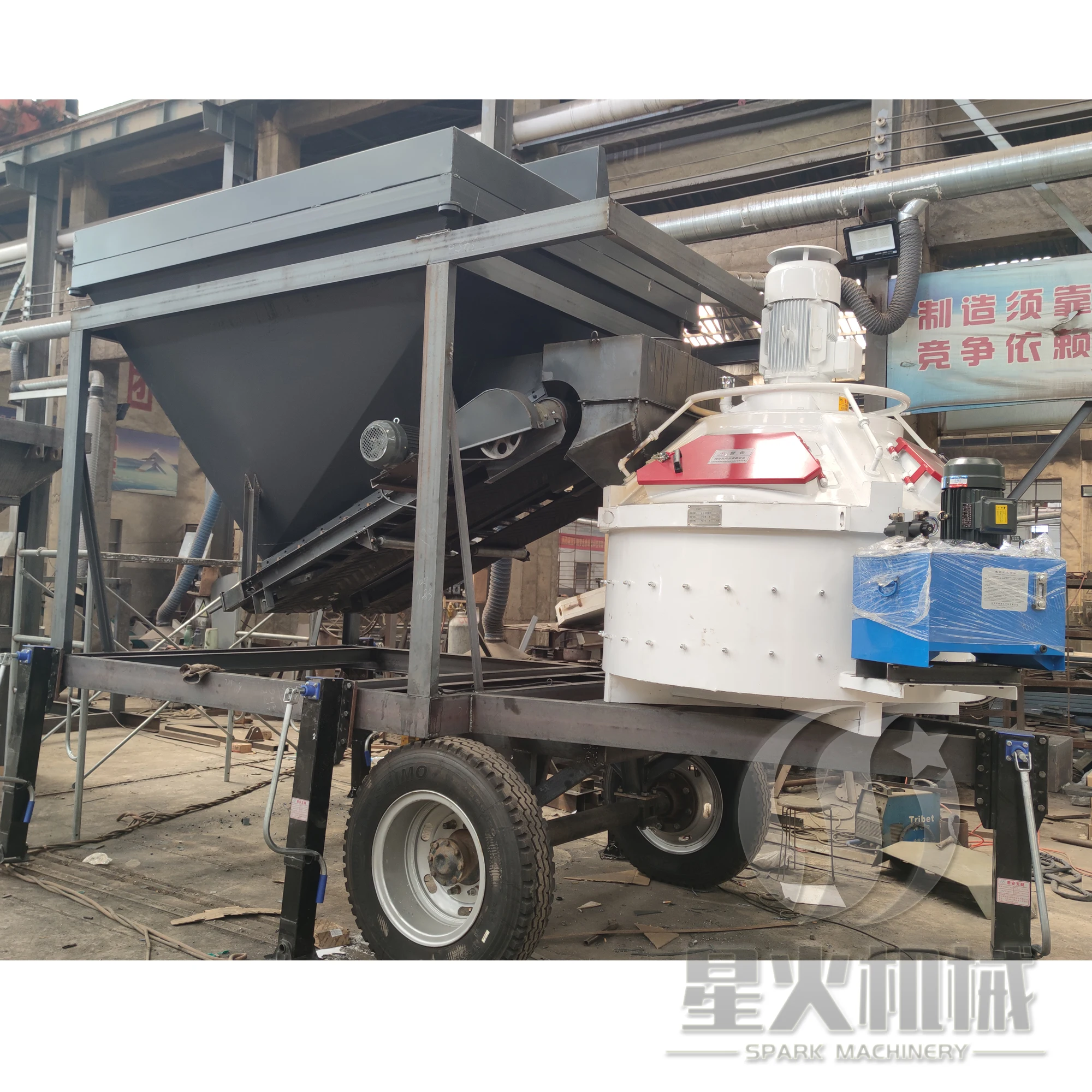 Small 20-30m3/h Mini Prefabricated Mobile Concrete Production Batching Mixing Plant for Beton with the Powder Storage Silo