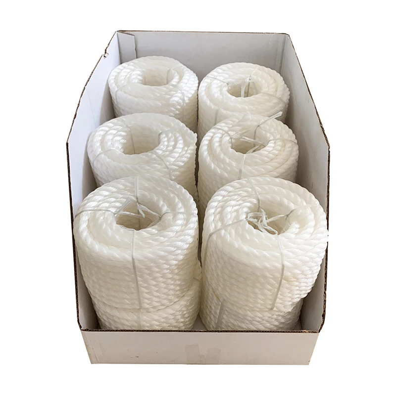 High Strength 3 Strand Twisted Polypropylene PE Twine Nylon PP PE Rope for Packaging and Fishing