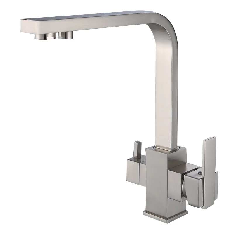 Latest Model 304 Stainless Steel Modern Ceramic Single Hole Single Handle Rotatable Household Faucet for Clean Water