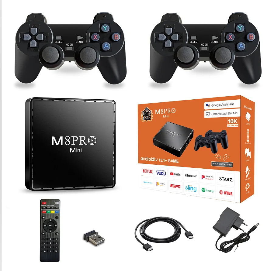 Android Tv Game Dual System M8 Pro Mini 2.4g Wifi Allwinner H313 Quad Core Game Player Wireless