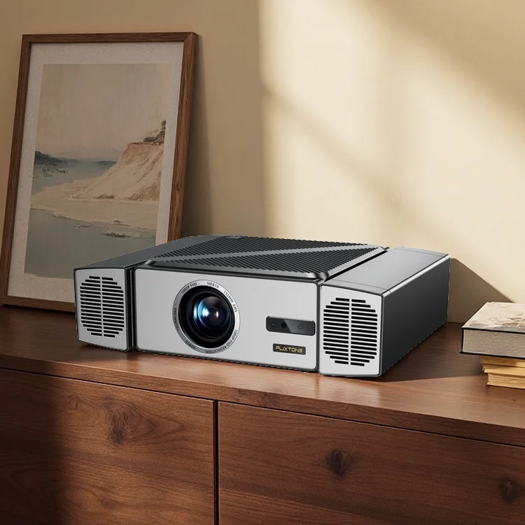 Flixtone V7 FHD 1080P 4Kプロジェクター2300 ANSI 15W * 2ステレオ