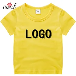 Изготовленным на заказ логосом От 2 до 14 лет детская футболка трафаретная печать Пышное Платье для девочек с длинными рукавами футболки из хлопка детей свободная плотная раздел-футболки