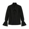 Puff sleeve shirt in black
