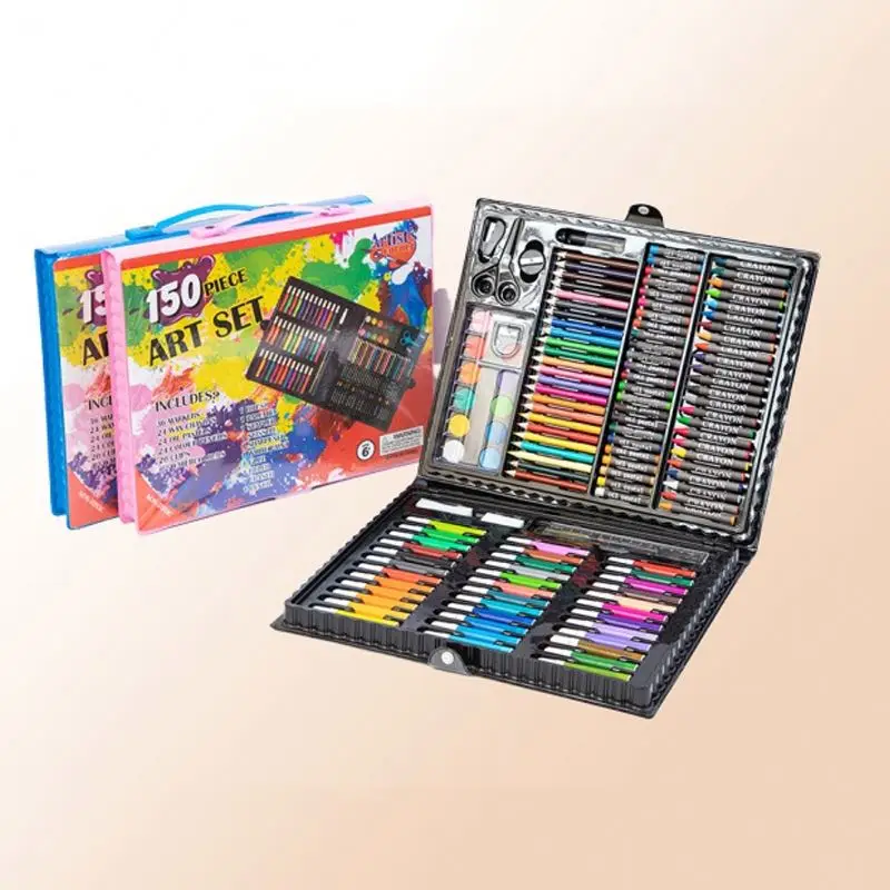 Luoshan 150 Pcs Painting Drawing Set Crayon Colored Pencils Watercolors Pens for Kids Children Art Set Excellent Watercolor Pen