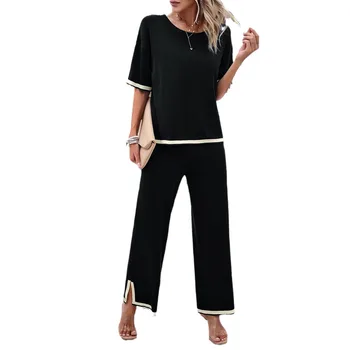New Stylish Women's Clothing 2024 Spring Summer Fashion Temperament Casual Short Sleeve Knit Suit