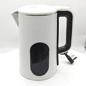 Exquisite Design Simple Household Appliance Plastic Double-layer Stainless Steel Electric Kettle for Hotel