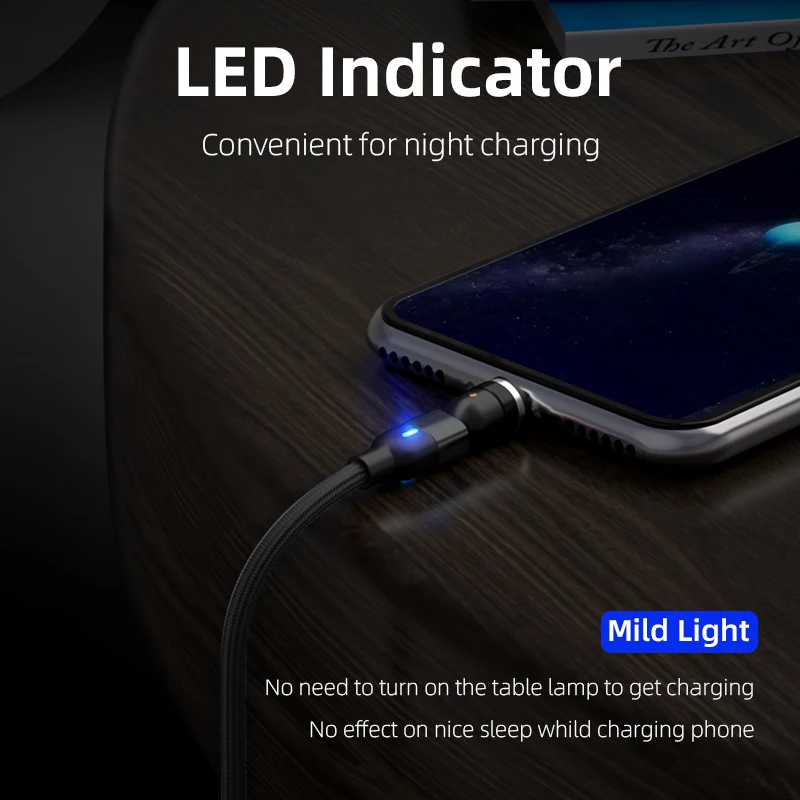 Amazon new product 3 in 1 540 degree rotate round interface mobile phone magnetic charging cable - ANKUX.COM