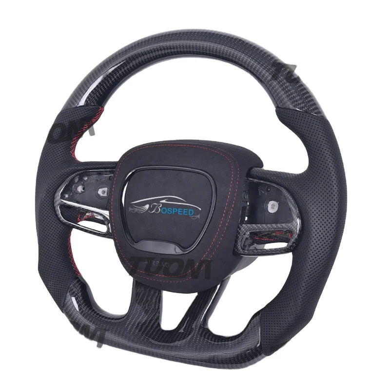 Full Set Upgrade New Carbon Fiber Steering Wheel For Dodge Challenger Charger SRT