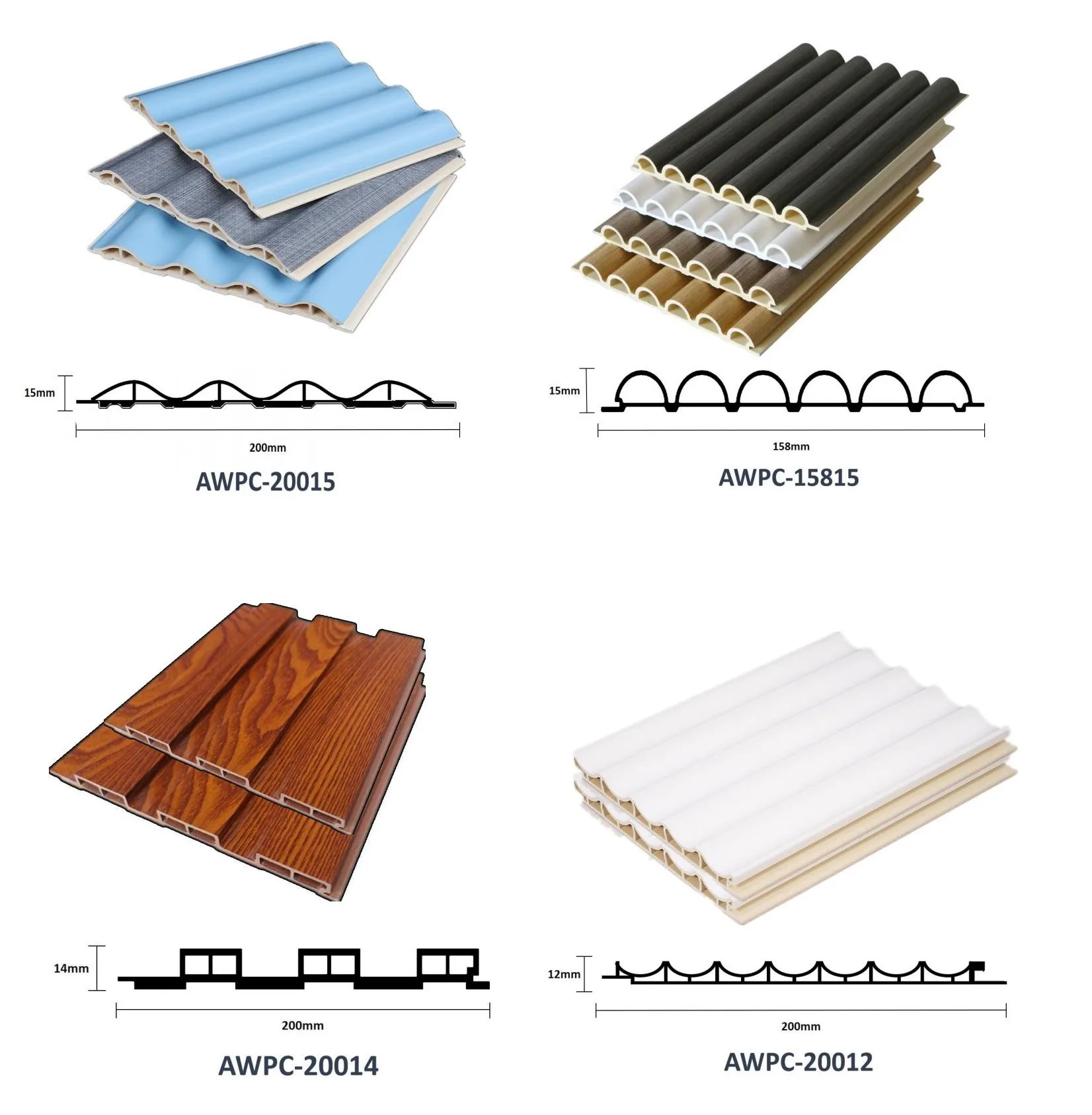 WPC Cladding WPC Wall Panel Grating 3D Wooden Composite Panel De Pared ...