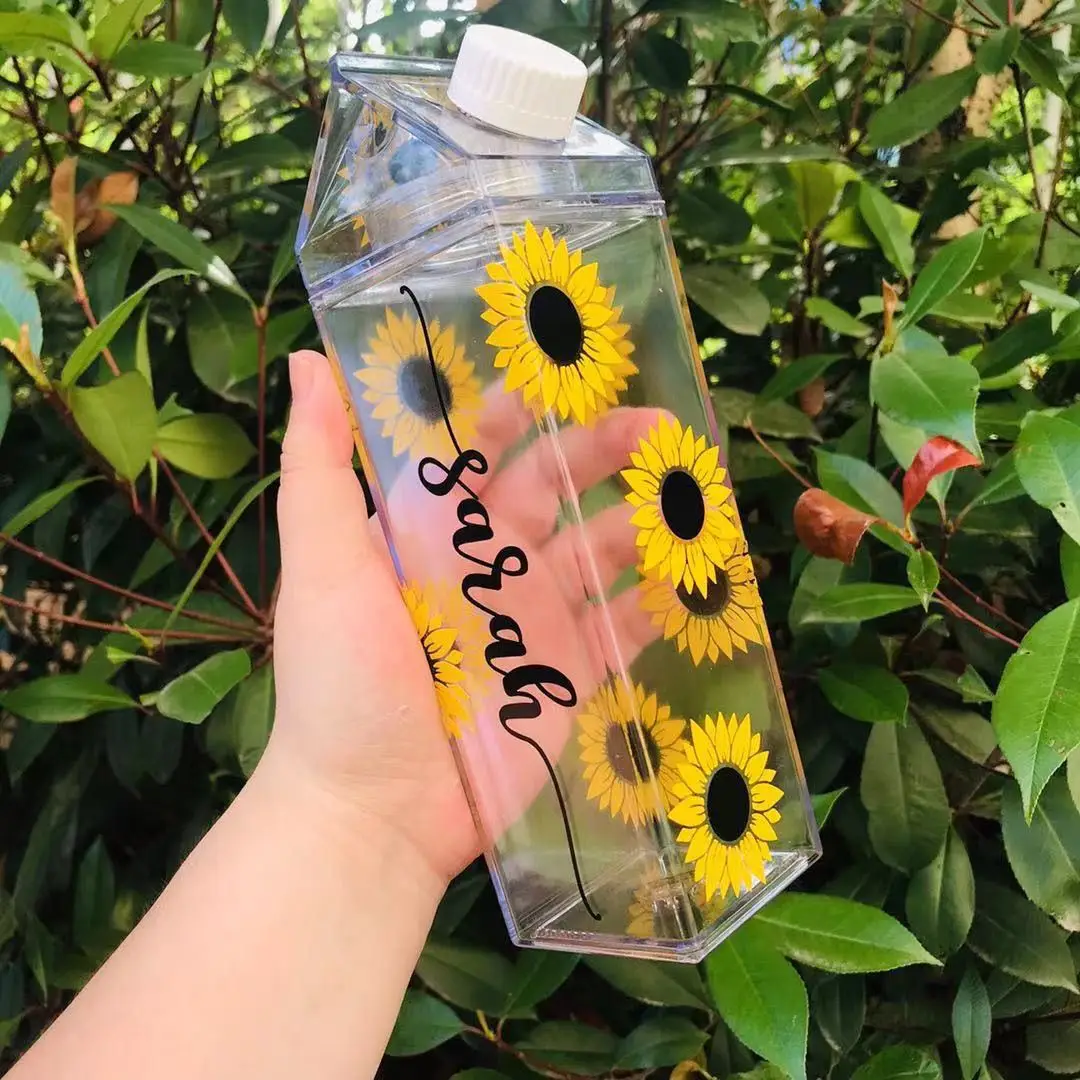 Tariff Reduction 90-day Window 500ml BPA Free Transparent Custom Portable Sports Square Milk Carton Plastic Water Bottles