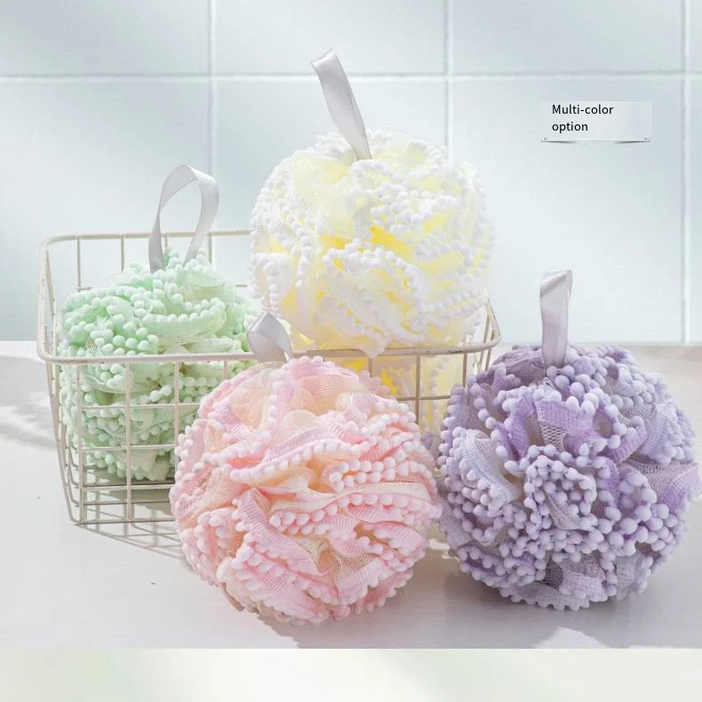 Hairball bath flower bath ball new small red book flower soft bath towel large ball wholesale factory