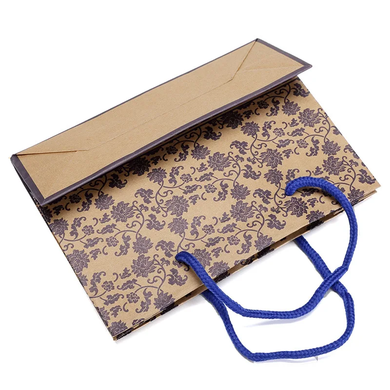 Saco de Papel Kraft Branco Personalizado com Logotipo, Saco Ecológico de Alta Qualidade com Cordão Reciclável