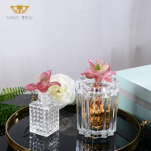 Candle Canister Incense Storage With Handle Boukhor Oud Incense Amber Glass Jars