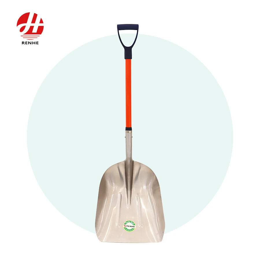 Hot Selling Custom Hand Tools Snow Aluminum Spade Garden Farming Snow Shovel with Fiberglass Handle