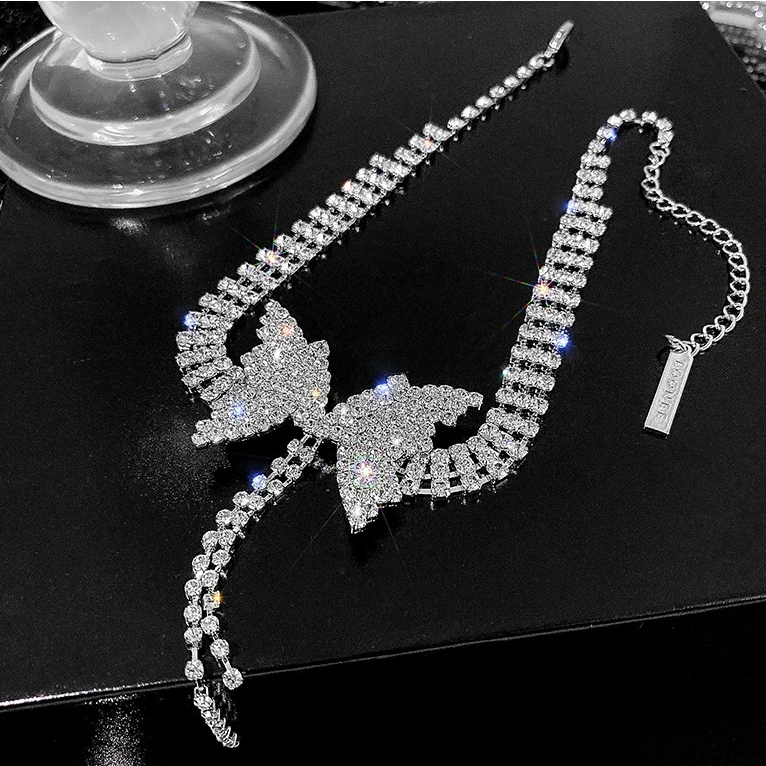 2024 New Fashion Big Butterfly Necklace Full Diamond Necklace Long   Hddc26ba49be64cf88d93beb0dc0ddd8eC 