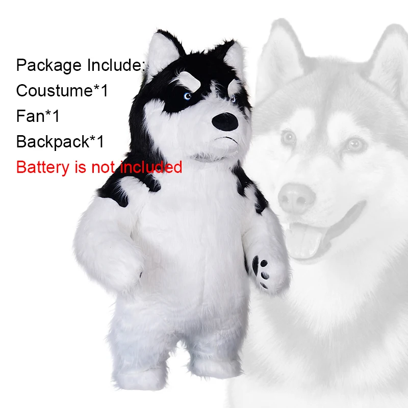 Saygo in Stock CE 2M/2.6M Inflatable Husky Cartoon Character Dog Mascot Costume Cosplay Suit for Party