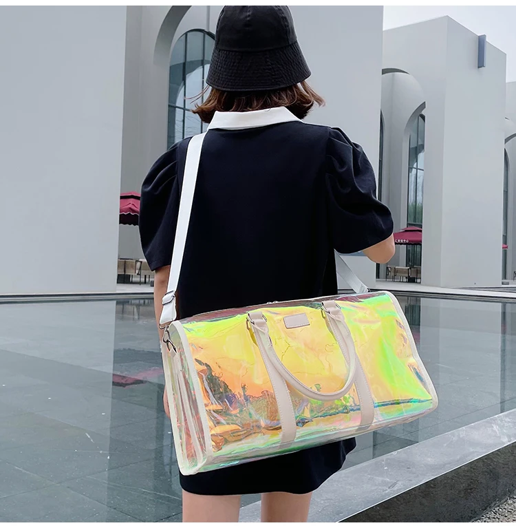 Source 2021 Custom pvc laser bag fashion transparent womens beach