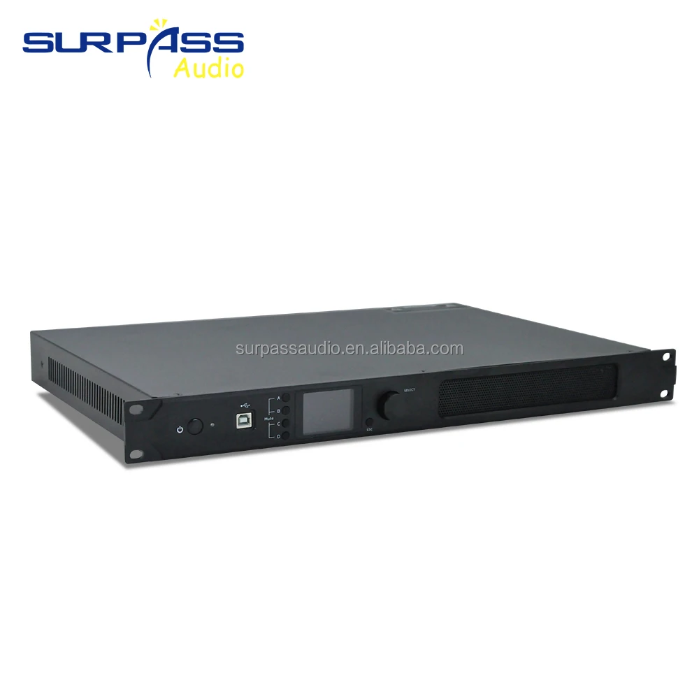SURPASS 1U Digital DSP Amplifier 4CH 300W  Audio Processor Power Amplifier for Intelligent Public Address System