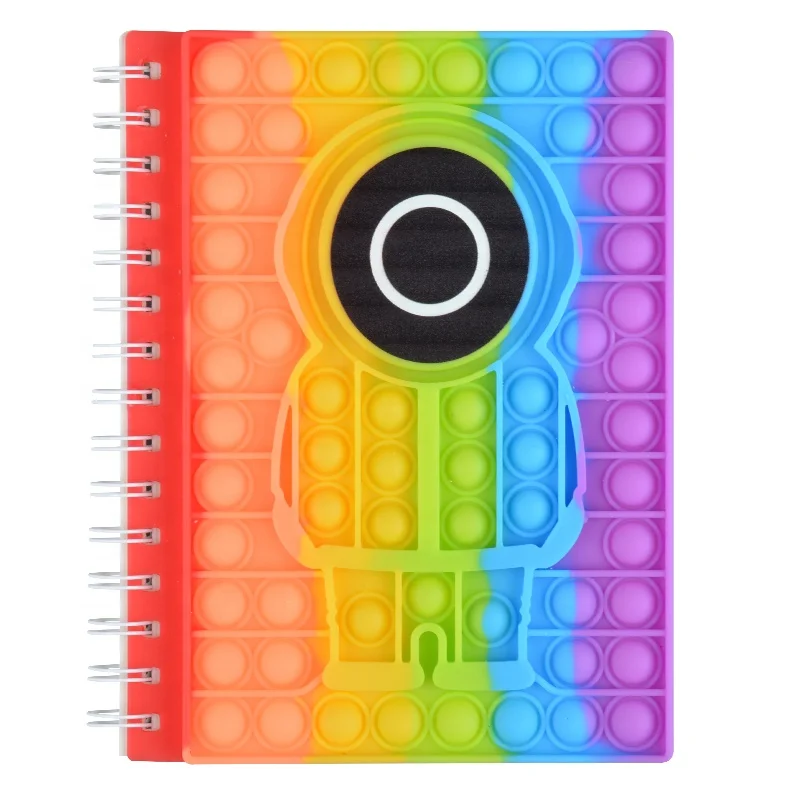A5  popular silicone colorful pop bubble cover notebook with printing squid game pattern
