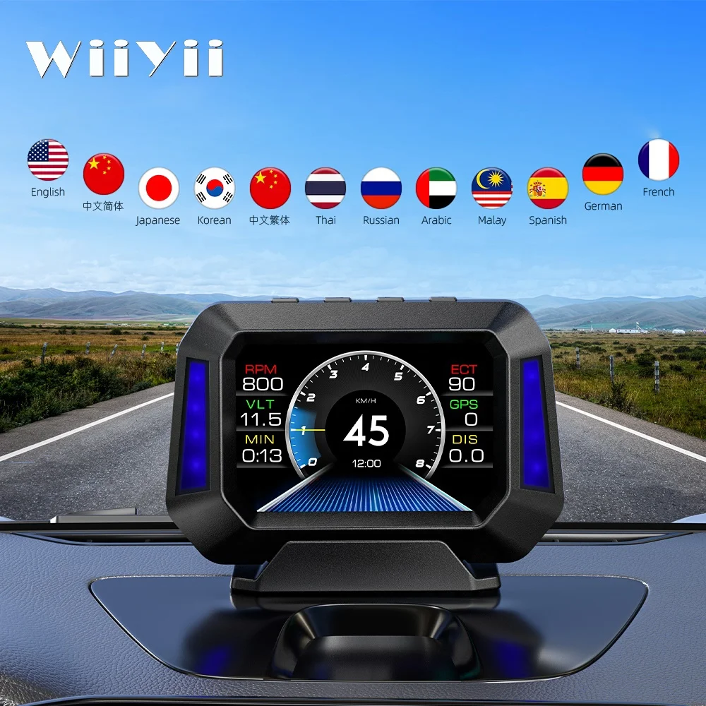 Car HUD P1 OBD2 Head Up Display On Board Computer Clock Slope Meter GPS Y03 Speedometer Digital Tester Instrument Cluster - 34 Car HUD P1 OBD2 Head Up Display On Board Computer Clock Slope Meter GPS Y03 Speedometer Digital Tester Instrument Cluster - 34
