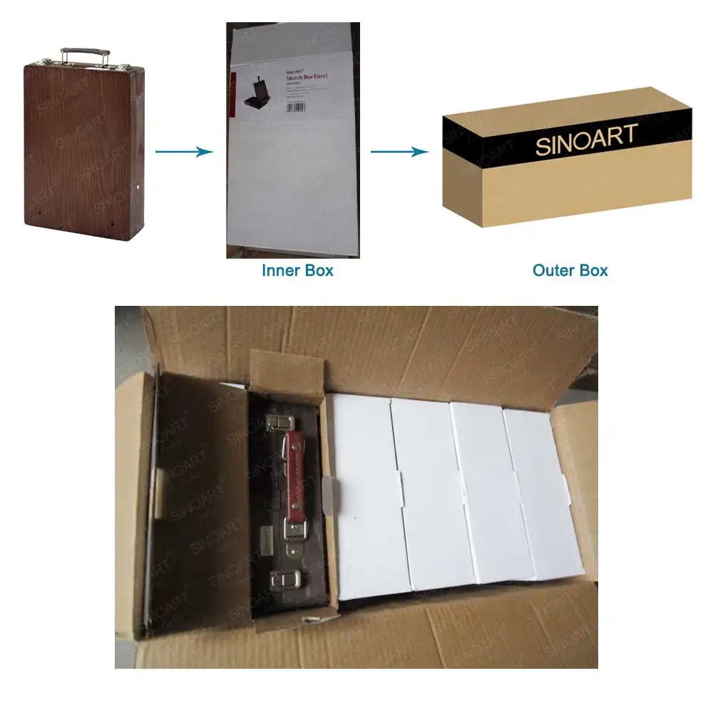 SINOART Ready To ship Wooden French Easel Wholesale Easel Box Oil