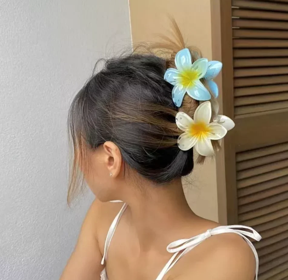 Bauhinia цветок конфетных цветов ацетатные Когти для волос прозрачные акриловые яичные цветы зажимы женщин и