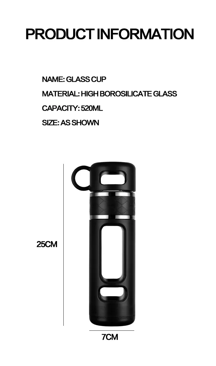 High Quality 16oz Glass Tea Tumbler Mug Water Separation Leaf Tea Fruit