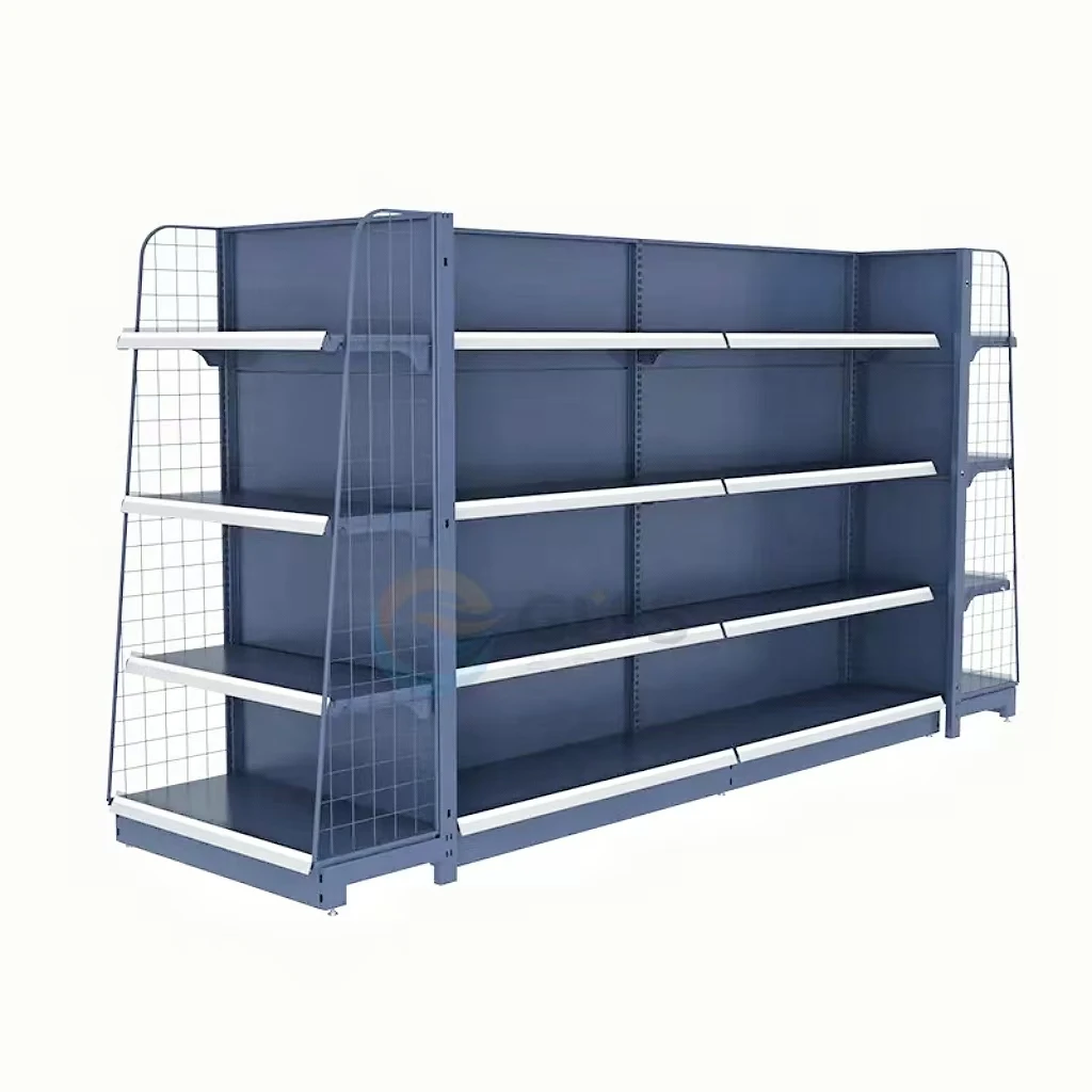 Factory Custom Gondola Holders Store Racks Commercial Shelves Supermarket Display Label Stands Pharmacy Shelf