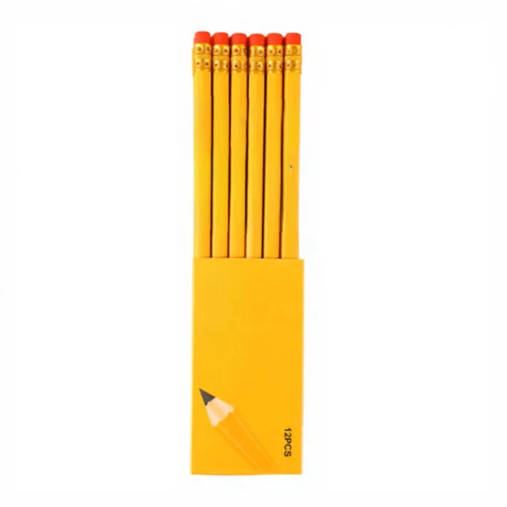 HB Wooden Pencil 12-Piece Yellow/Red Box Packaging Primary School ...