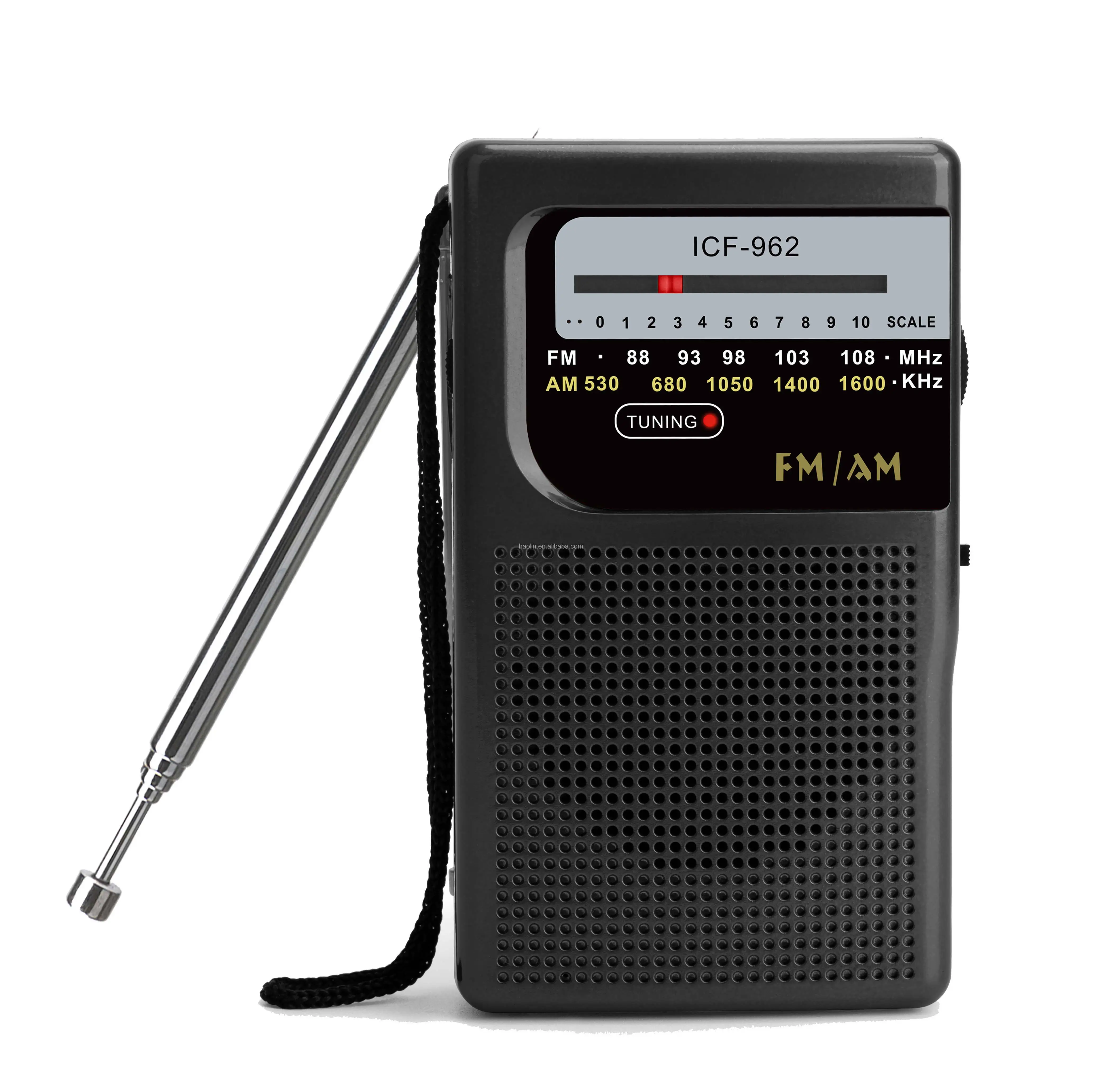 Portable Mini Pocket Radio Popular Multi-Band Operated AM FM Adjustable Frequencies Display Built-In Speaker 2AA battery