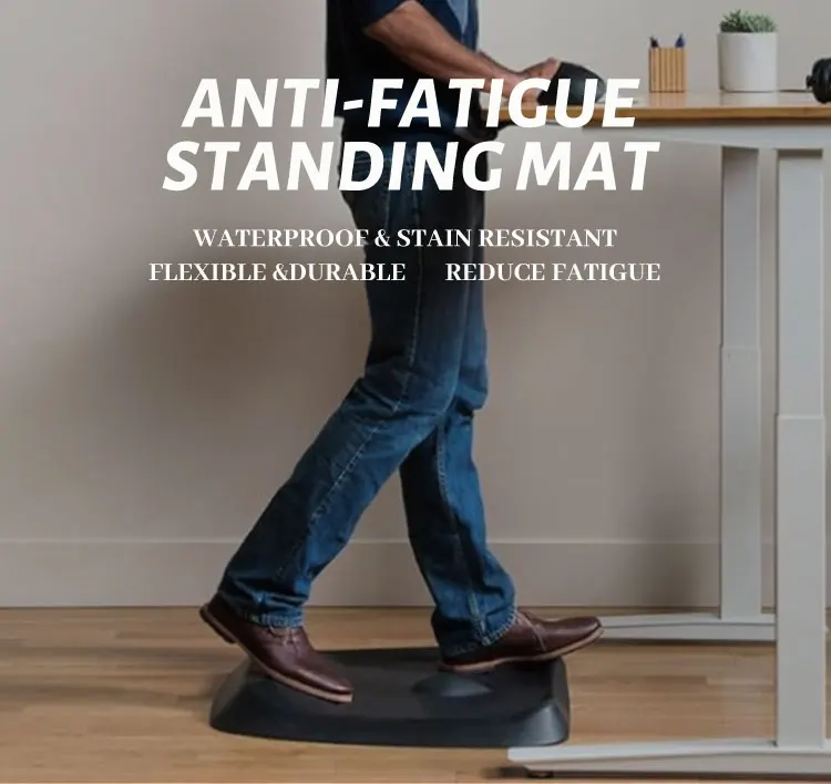 Premium PU Anti-Fatigue Kitchen Mat: Waterproof, Soft Foot Support & Non-Slip Standing Desk Floor Mat for Office