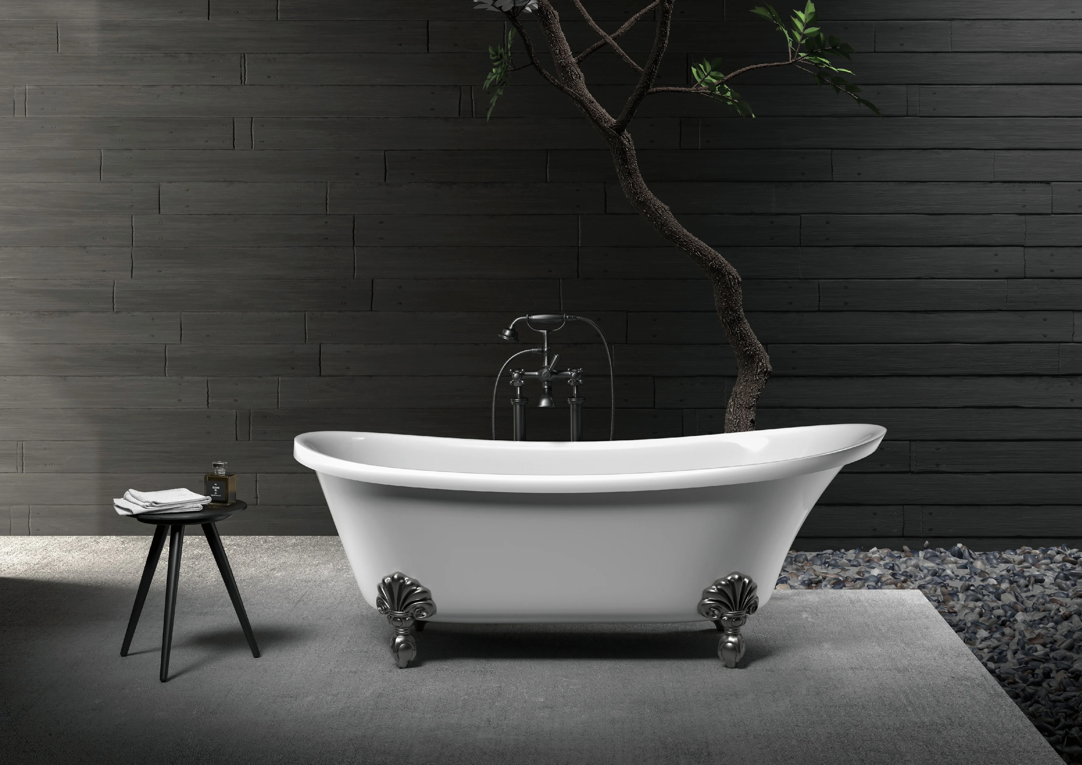 Hot Sell Europe Artificial Solid Surface Stone Bath Tub Bathroom