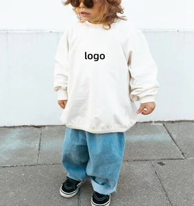 Custom logo Kids Clothing  Children Clothes Boys Two Piece Sweatshirt and Denim Pants Children's Clothing Set