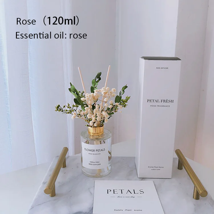 Multi Home Fragrance Diffuser With Stick and Fragrance Liquid and Beautiful Dried Flowers