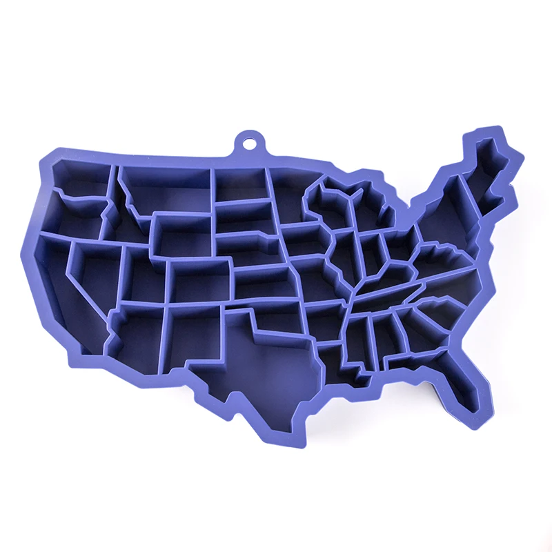 Silicone United States Map Shaped Ice Cube Tray