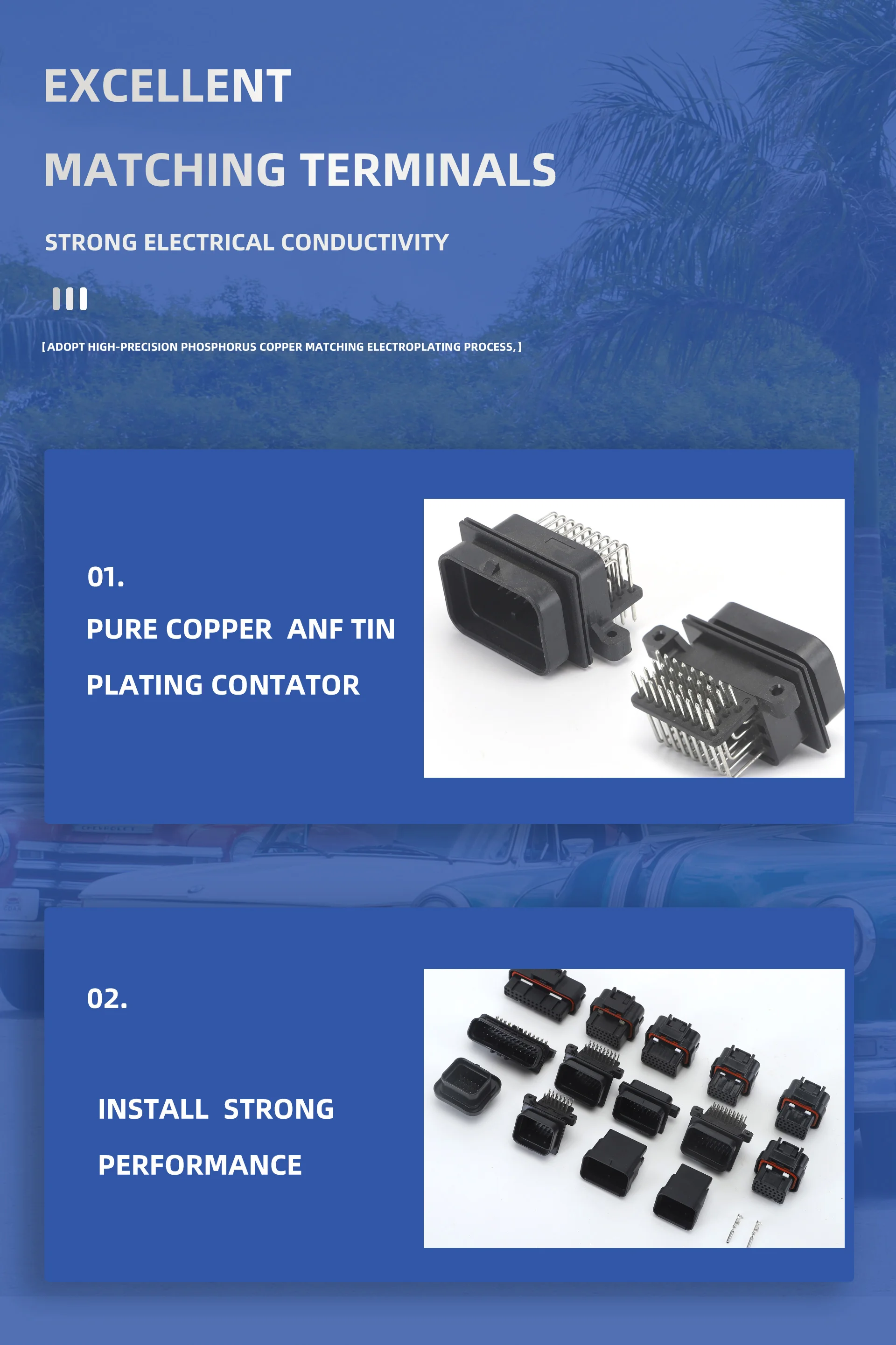 282080-1 Waterproof Cable Car Terminals - Reliable Connectors