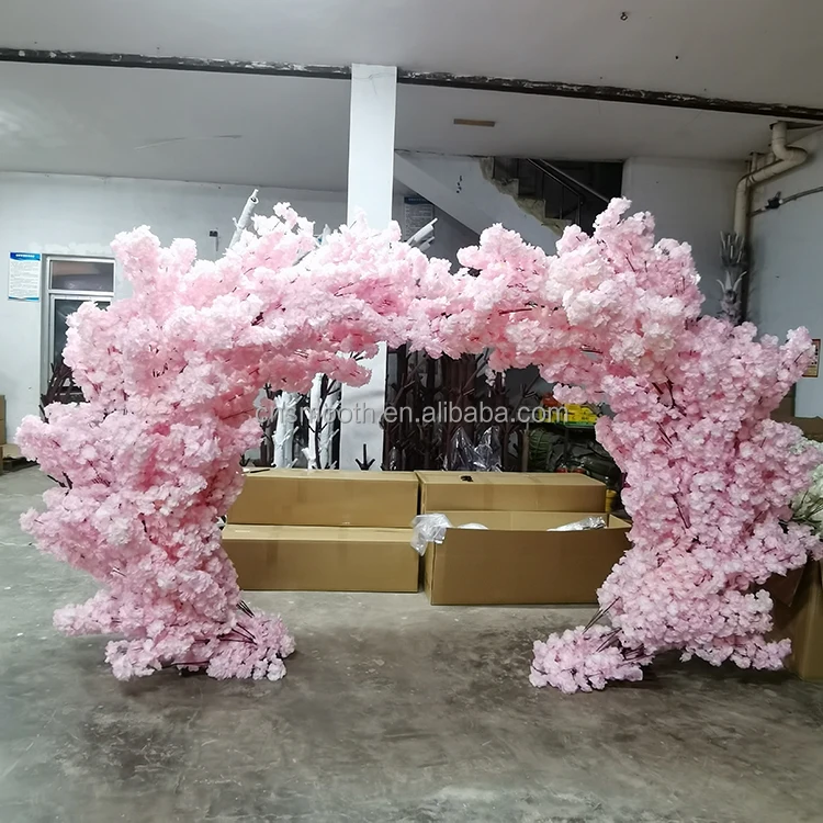 Wedding Entrance Cherry Flower Arch Artificial Cherry Blossom Trees for Walkway Decoration