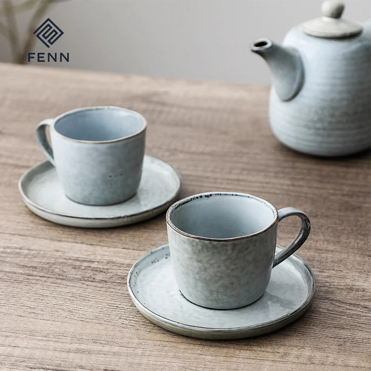 FENN good quality exquisite wholesale bulk durable tea / coffee cup and saucer with new design vintage style ceramic tea cup set